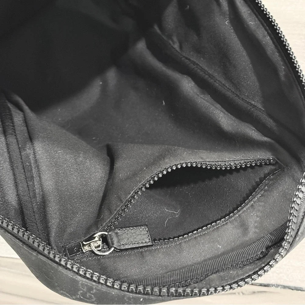 GUCCI Logo Leather Logo Nylon schoolbag Backpack Black - Picture 14 of 14